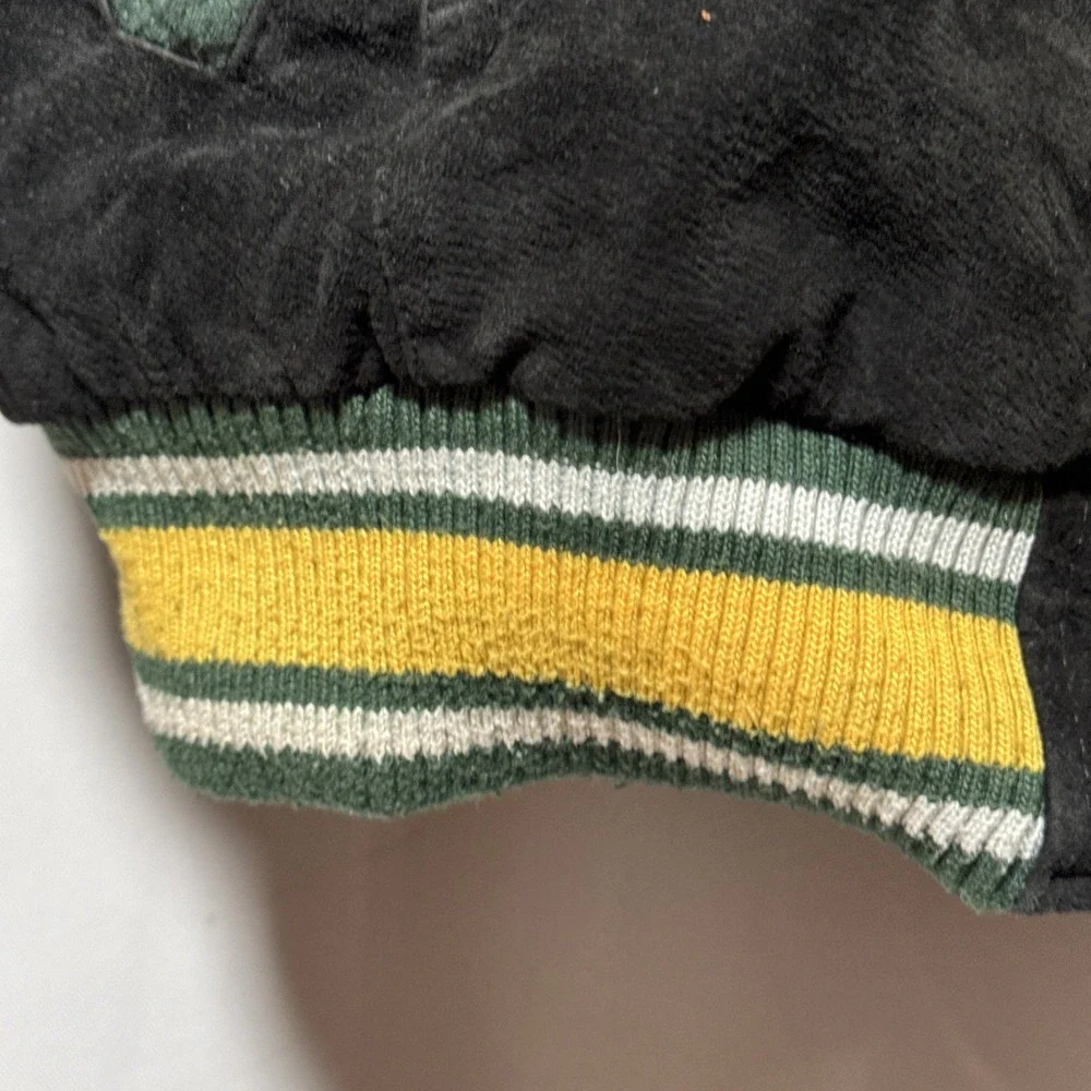 VTG G-III Green Bay Packers Suede Leather Bomber Jacket NFL Licensed Size M 90's